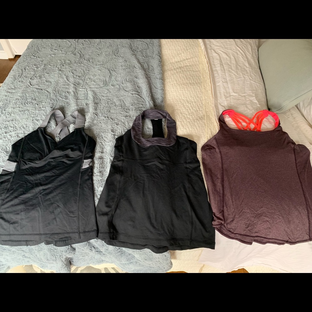 Three lululemon shirts workout tank tops